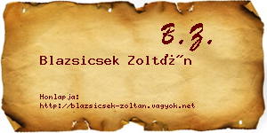 Blazsicsek Zoltán névjegykártya